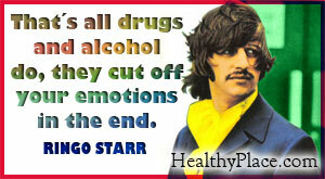 Citazione ispiratrice sull'abuso di sostanze - Questo è tutto ciò che fanno droghe e alcol, alla fine hanno tagliato le tue emozioni.
