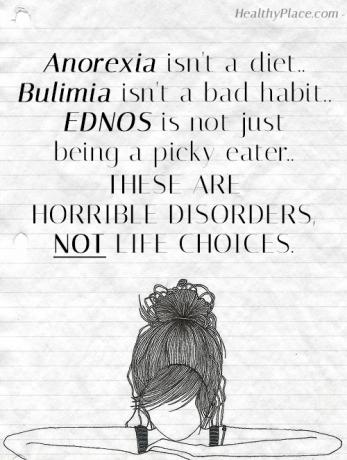 Citazione dei disturbi alimentari - L'anoressia non è una dieta, la bulimia non è una cattiva abitudine, EDNOS non è solo un mangiatore esigente. Questi sono disordini orribili, non scelte di vita.