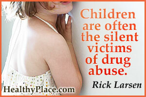 Citazione della dipendenza dagli effetti dell'abuso di droghe - I bambini sono spesso vittime silenziose dell'abuso di droghe.