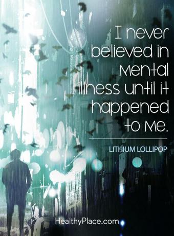 Citazione sullo stigma della salute mentale: non ho mai creduto nelle malattie mentali fino a quando non mi è successo.